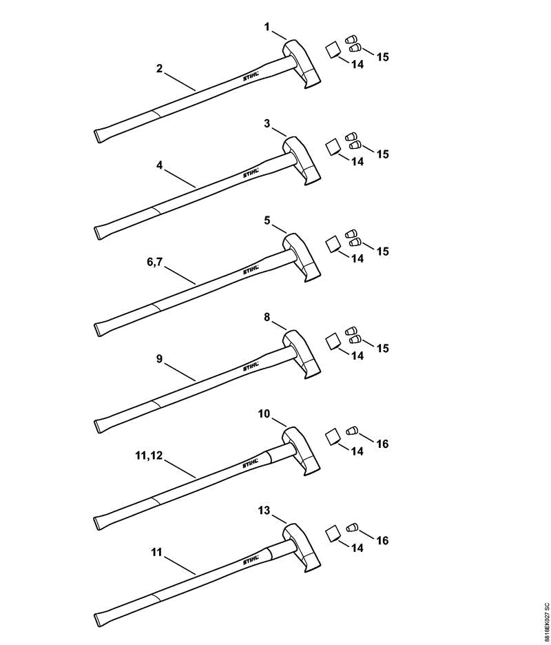 STIHL Ring wedge 18 mm OEM 00008812182 technical drawing position 15