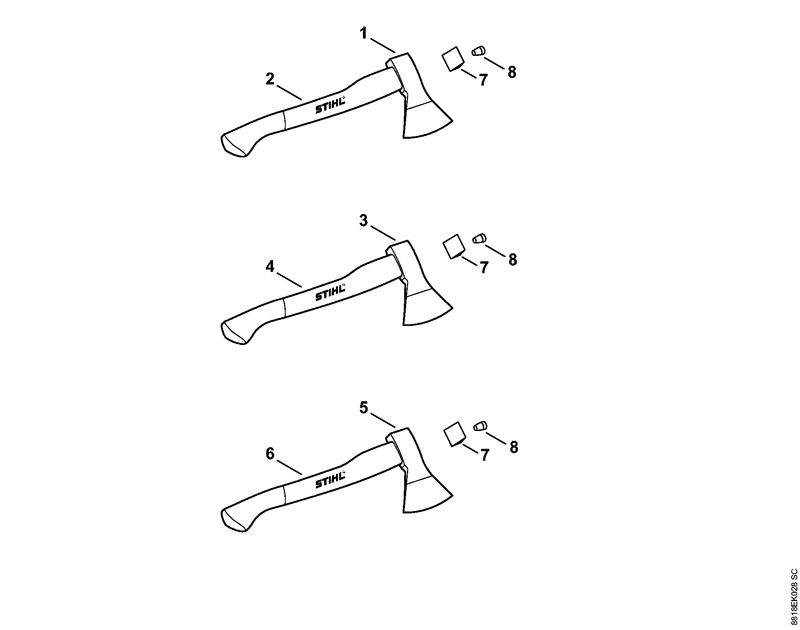 STIHL Ash handle, 40 cm OEM 00008812152 technical drawing position 2