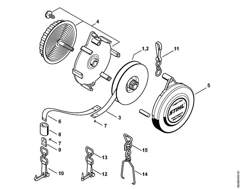 STIHL Spool assembly OEM 00008810887 technical drawing position 2