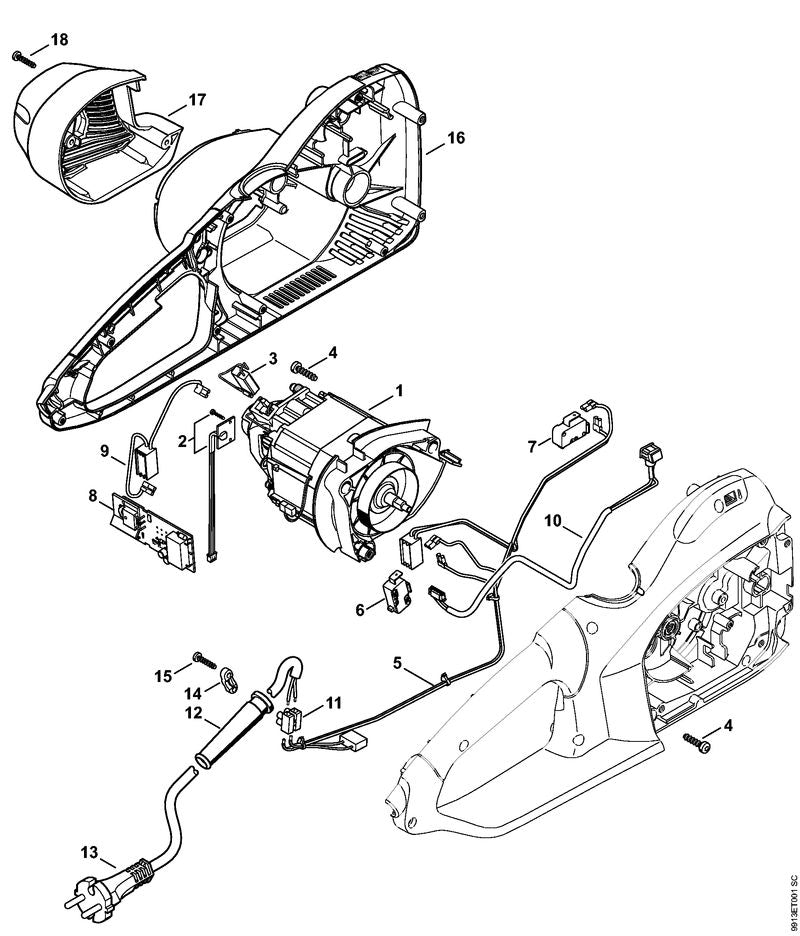 STIHL Hall sensor OEM 12104009100 technical drawing position 2