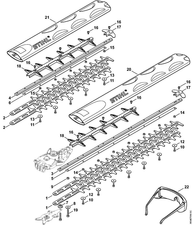 STIHL Cutter guard 500 mm / 20" OEM 00007929600 technical drawing position 21