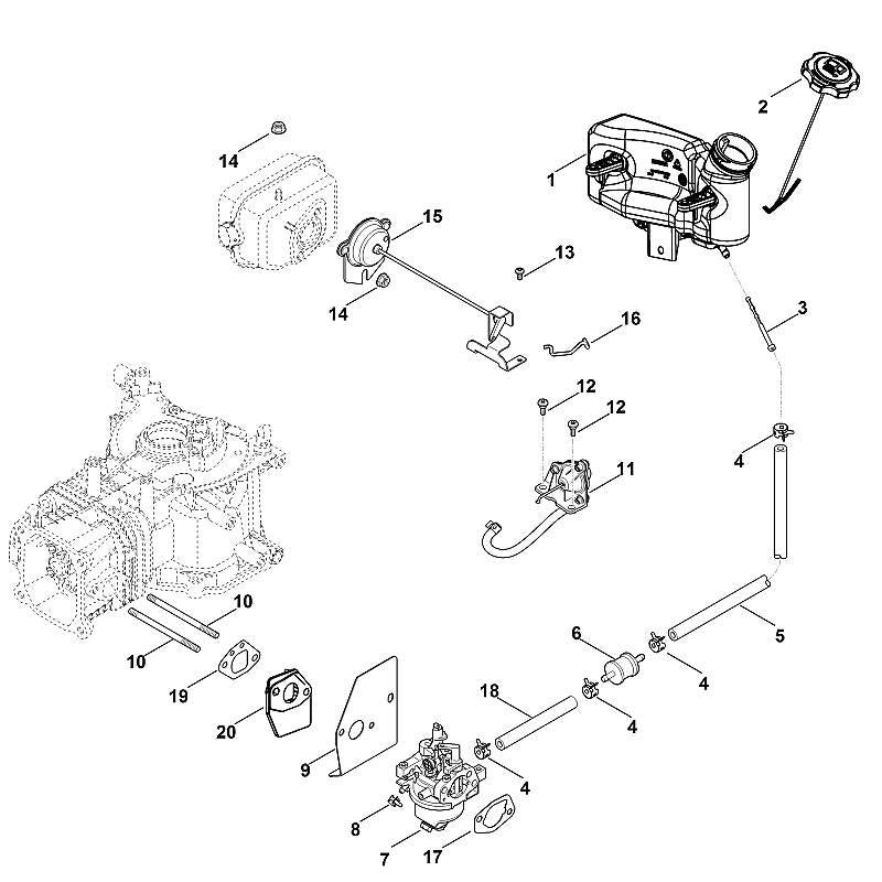 STIHL Choke control OEM 00021802603 technical drawing position 15