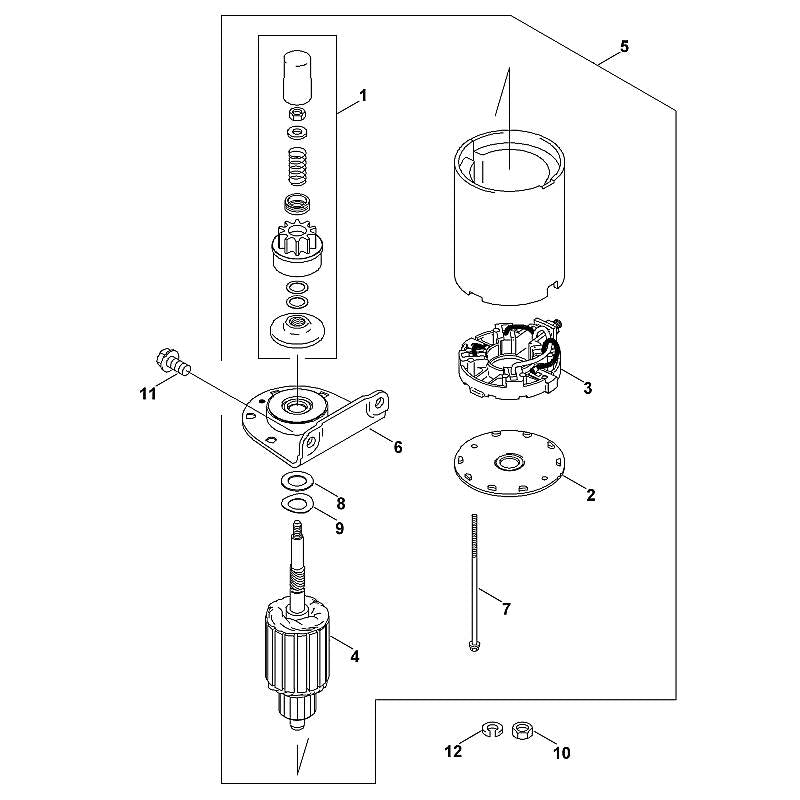 STIHL Front bearing cap assy OEM 00016001701 technical drawing position 6