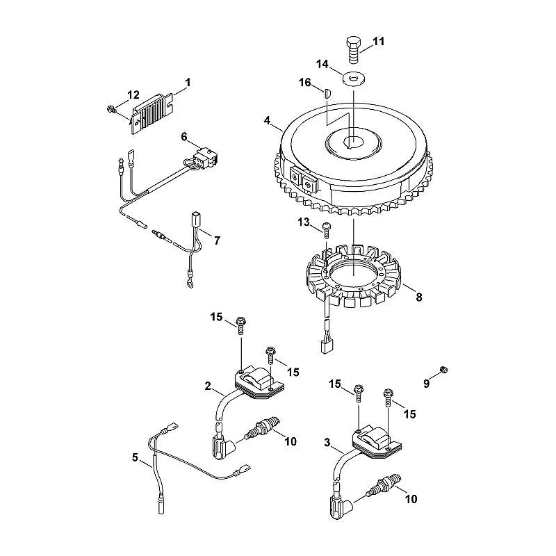 STIHL Voltage regulator OEM 00014303300 technical drawing position 1