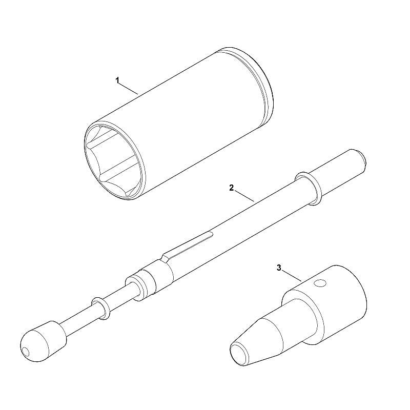STIHL Long socket SW27, 1/2" OEM 08121901007 technical drawing position 1