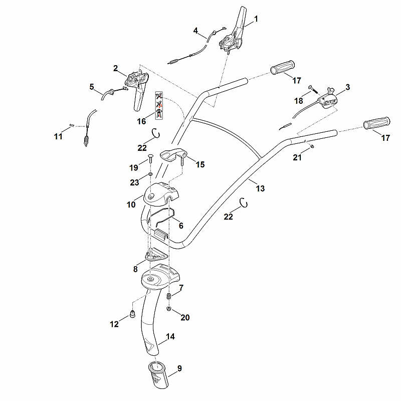 STIHL cable tie OEM 00009889206 technical drawing position 22