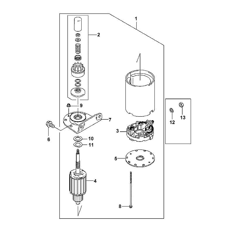 STIHL Electric starter assy OEM 00016003802 technical drawing position 1