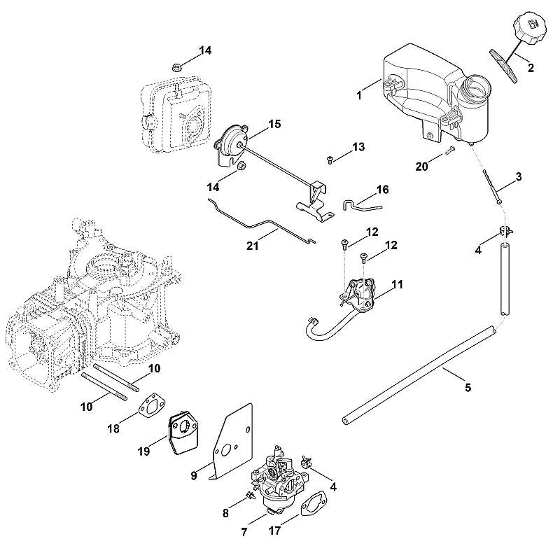 STIHL Choke control OEM 00021802605 technical drawing position 15