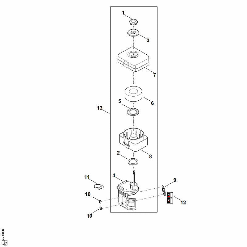 STIHL Filter housing OEM 00041243501 technical drawing position 8