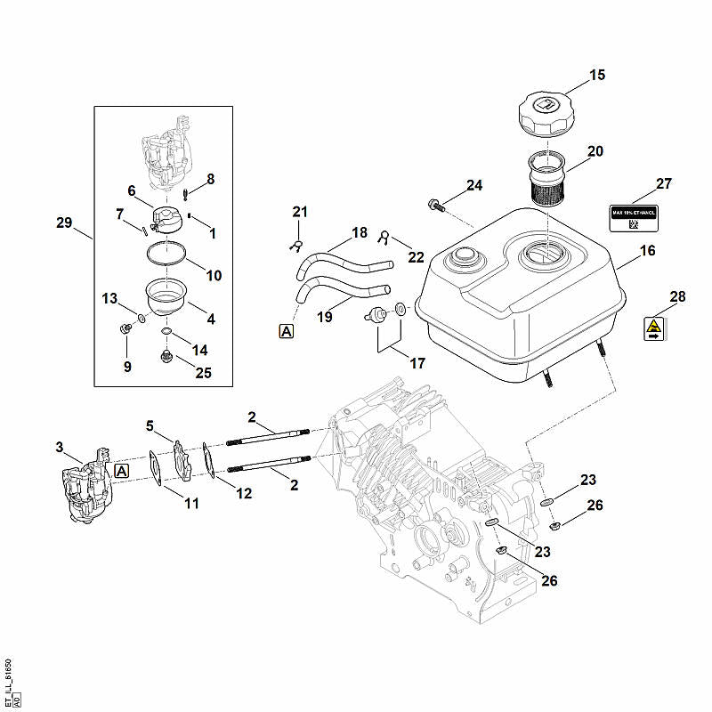 STIHL Carburetor OEM 00041200602 technical drawing position 3