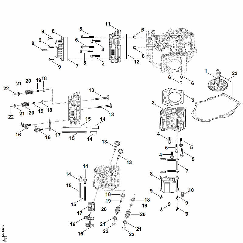 STIHL Camshaft OEM 00040301408 technical drawing position 1