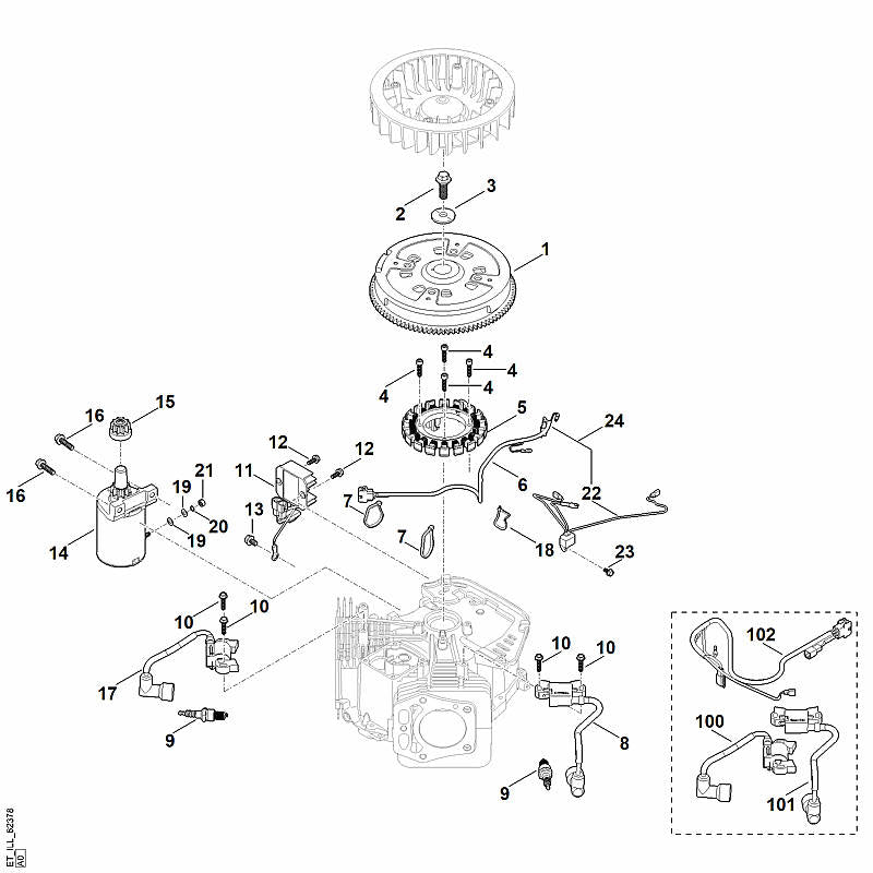 STIHL Ignition module left OEM 00044001313 technical drawing position 8