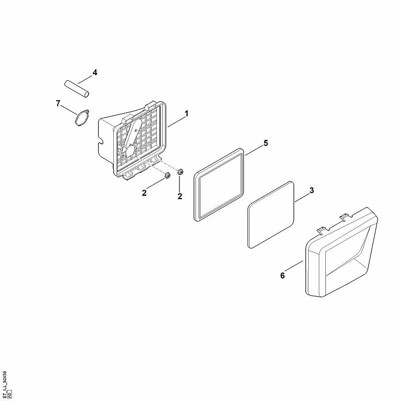 STIHL Filter cover OEM 00041243602 technical drawing position 6