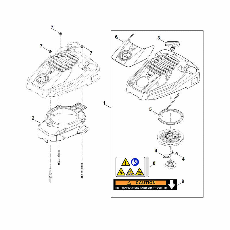 STIHL Fan housing OEM 00040841003 technical drawing position 2