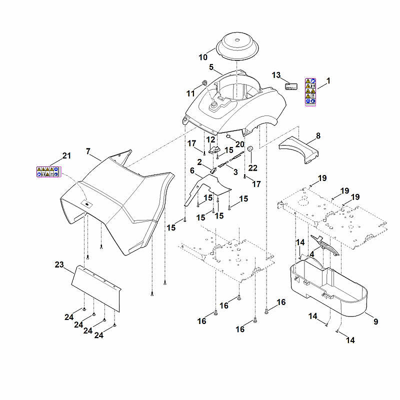 STIHL Warning note OEM 00009677406 technical drawing position 1