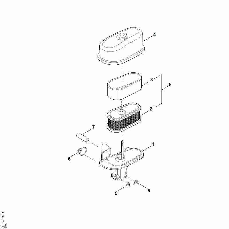 STIHL Filter element OEM 00041410103 technical drawing position 2