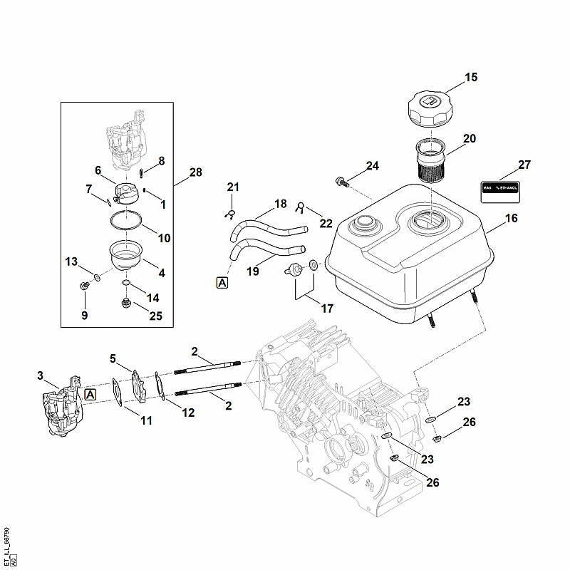STIHL Carburetor OEM 00041200621 technical drawing position 3