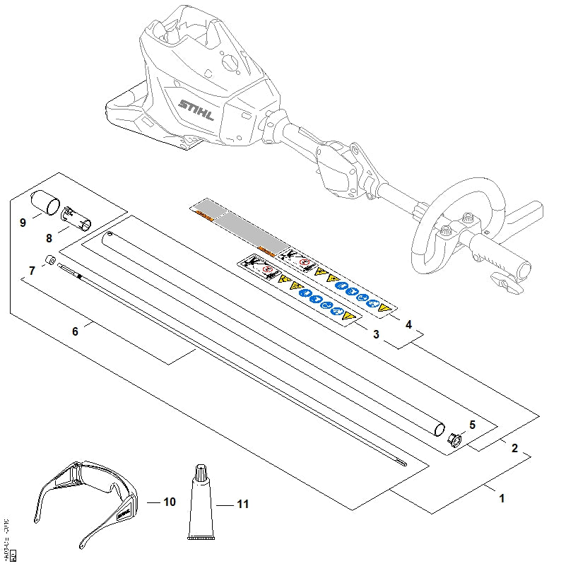 STIHL Sleeve OEM 41407112500 technical drawing position 7