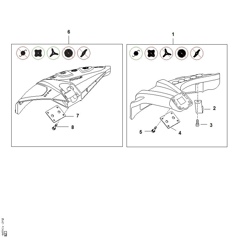 STIHL Backing plate OEM 41807163100 technical drawing position 4