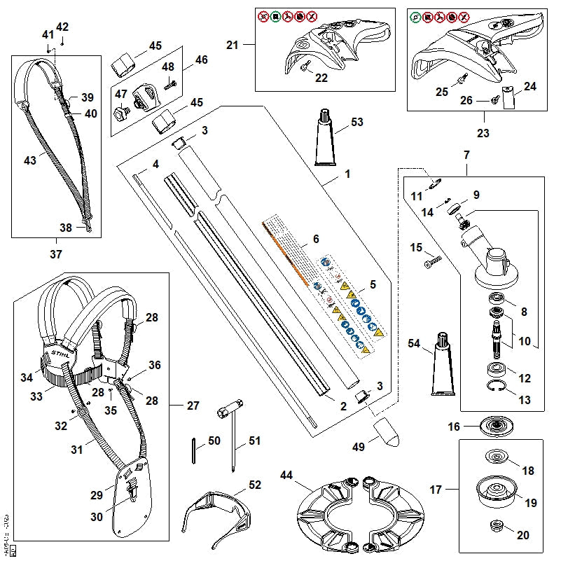STIHL Gearhead OEM 41446400102 technical drawing position 7