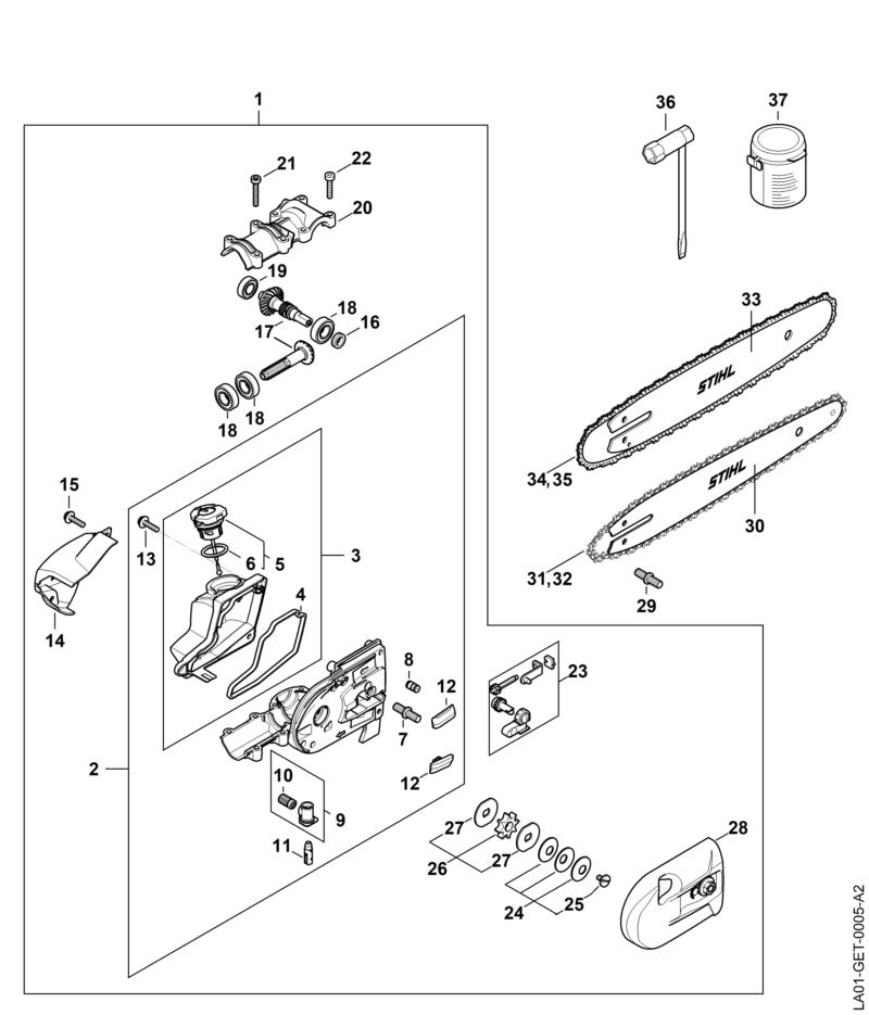STIHL Gear head OEM 41826400148 technical drawing position 1