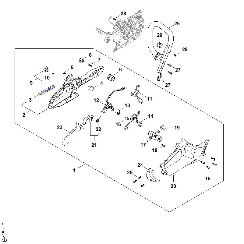 STIHL Rubber grommet OEM 00009890517 technical drawing position 16