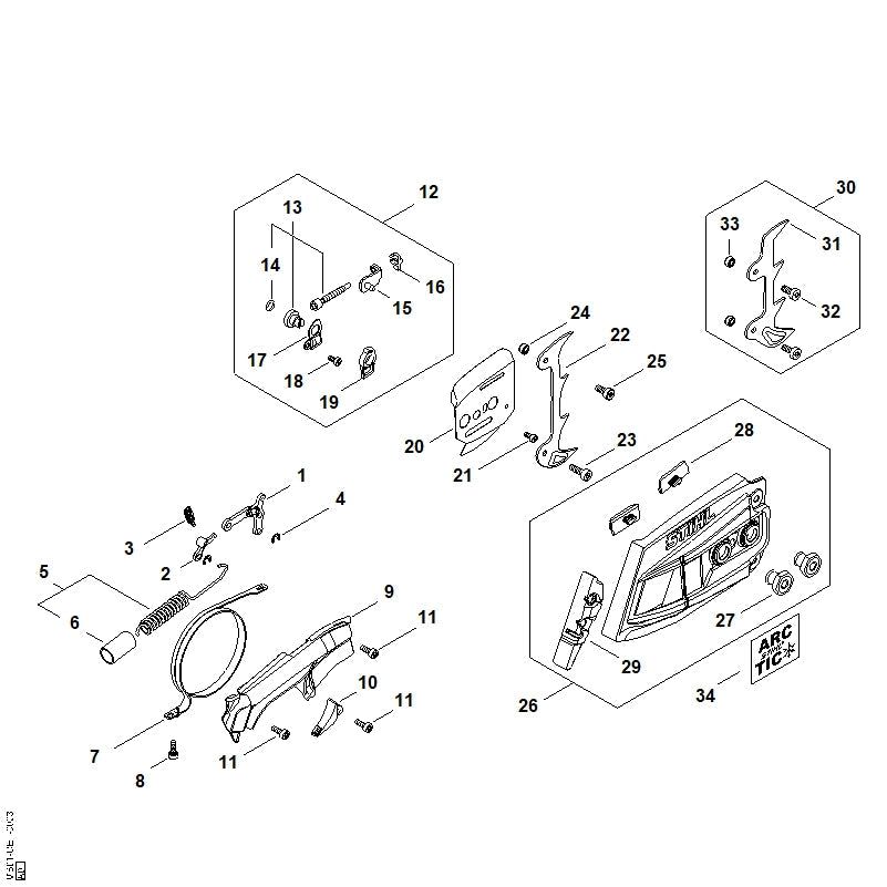 STIHL Guard OEM 11426561502 technical drawing position 29