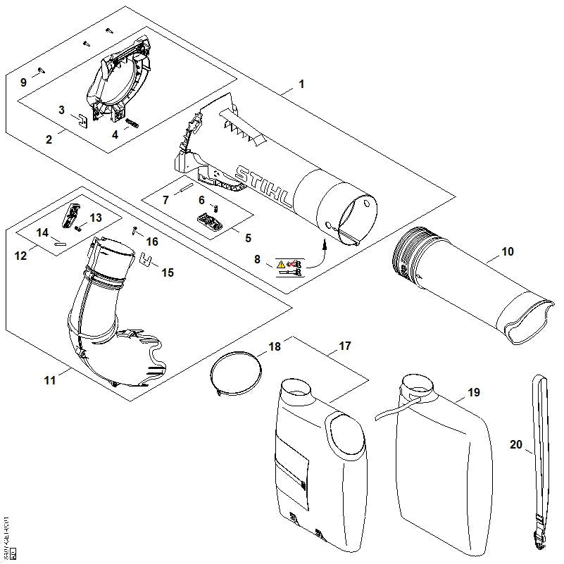 STIHL Compression spring OEM 00009973805 technical drawing position 4
