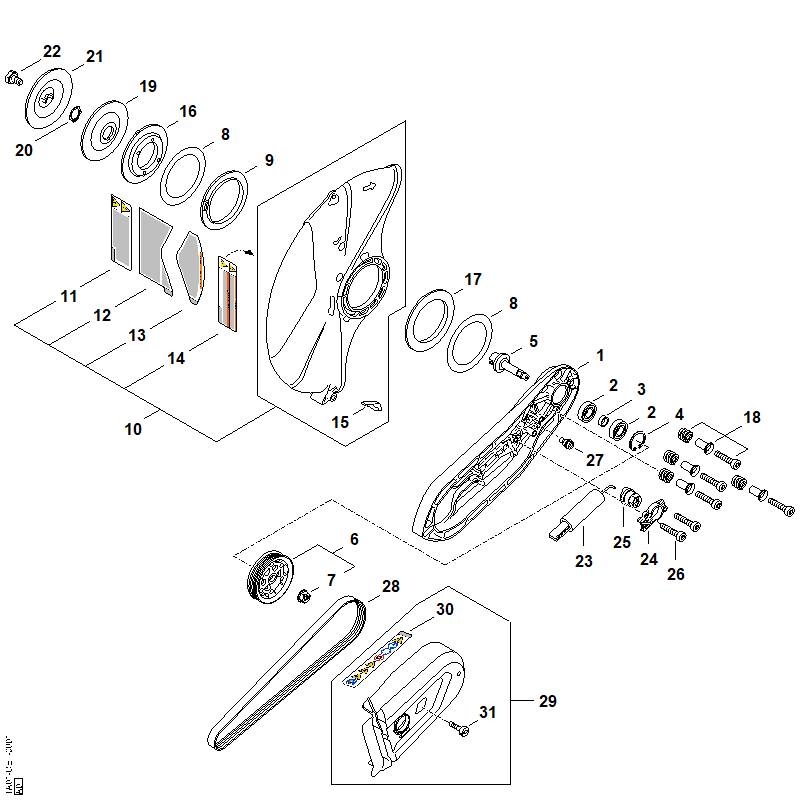STIHL Thrust washer Ø 103 mm OEM 42017083004 technical drawing position 19