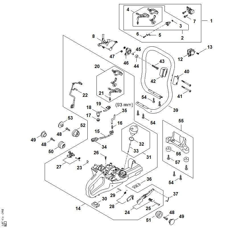 STIHL Stop buffer OEM 42247034300 technical drawing position 44