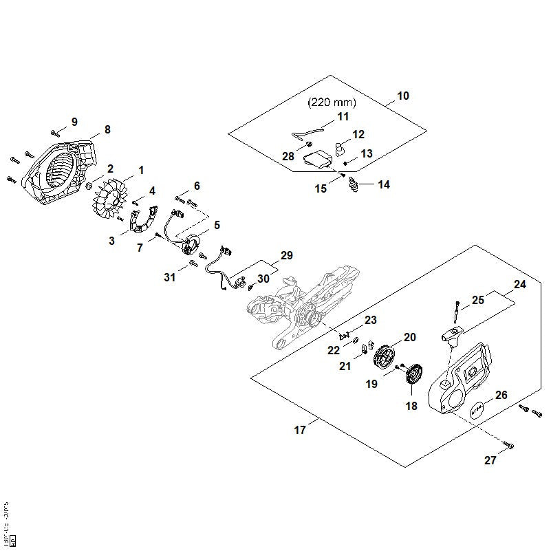 STIHL Rope rotor OEM 42241901001 technical drawing position 20