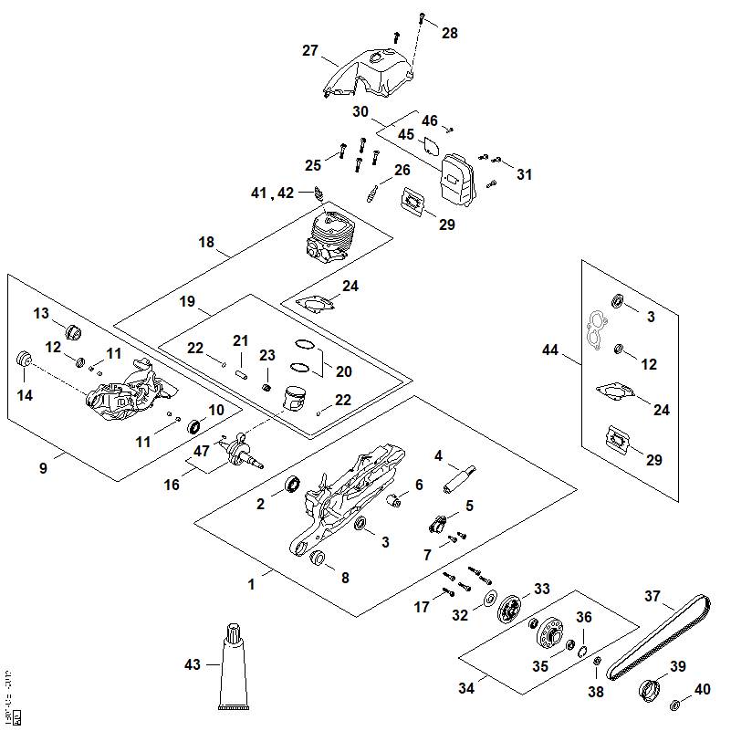 STIHL Spacer ring OEM 42241622600 technical drawing position 38
