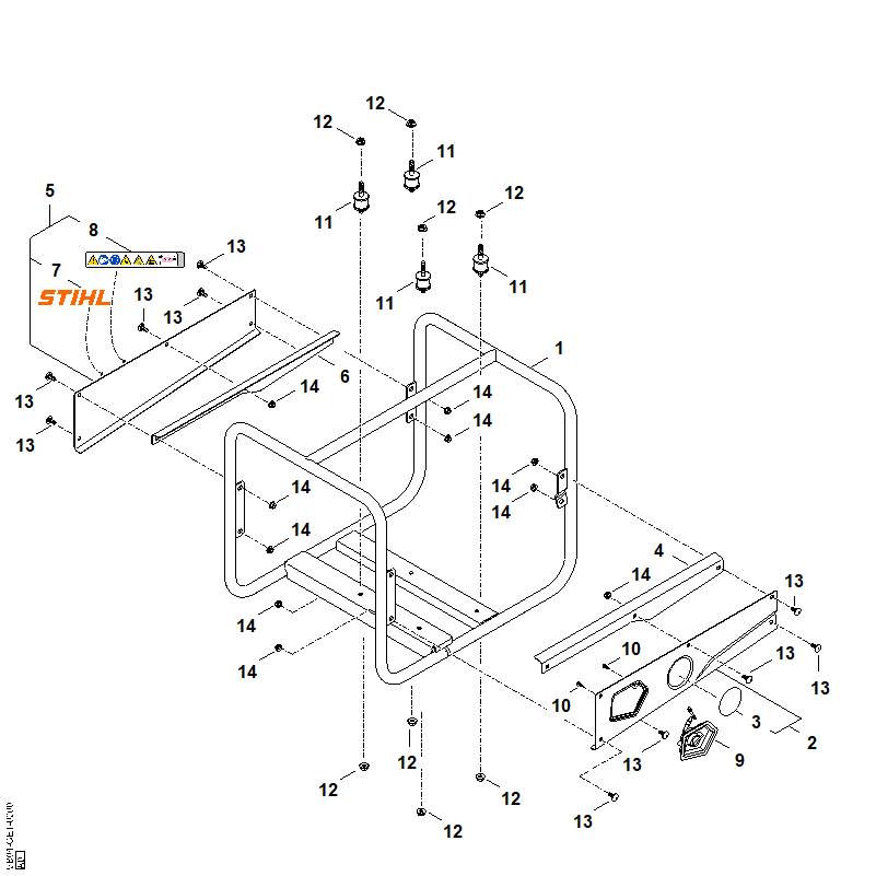 STIHL Collar lock nut OEM 00046427600 technical drawing position 14