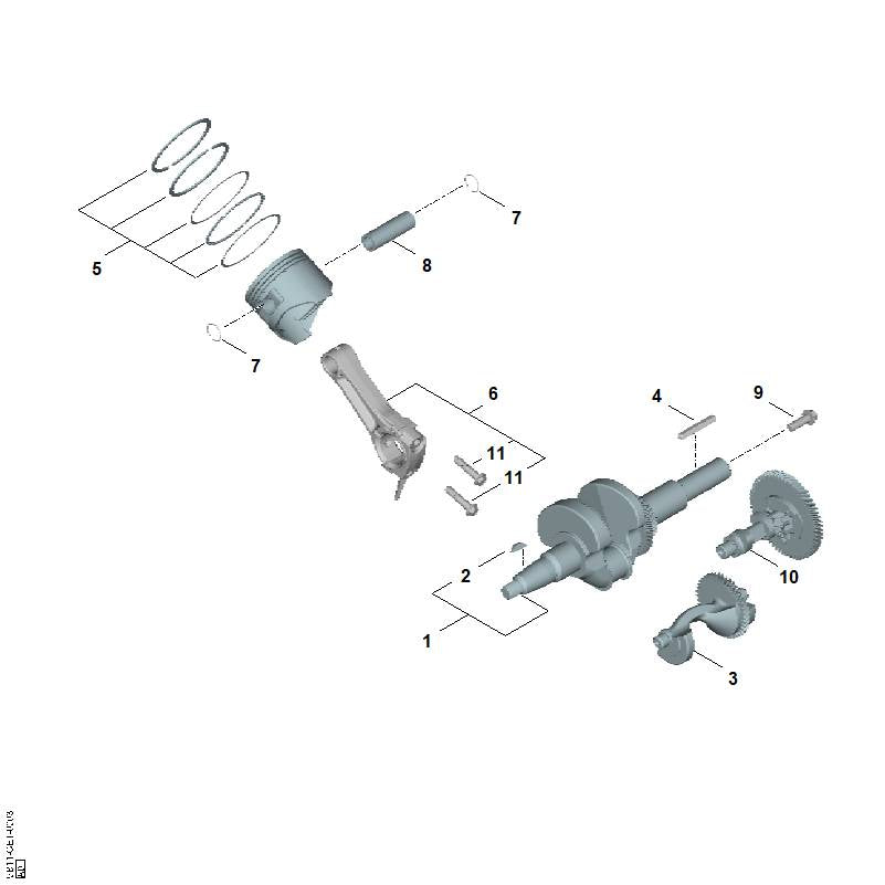 STIHL Piston pin OEM 00040341501 technical drawing position 8