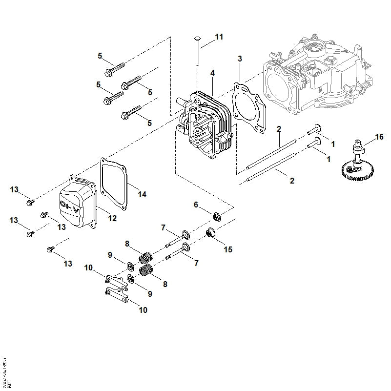 STIHL Valve cover OEM 00070251100 technical drawing position 12