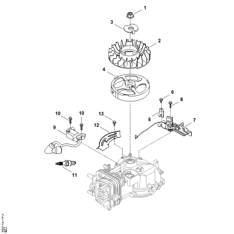 STIHL Spark plug OEM 00074007000 technical drawing position 11