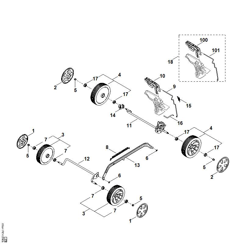 STIHL Wheel cap OEM 00007040315 technical drawing position 2